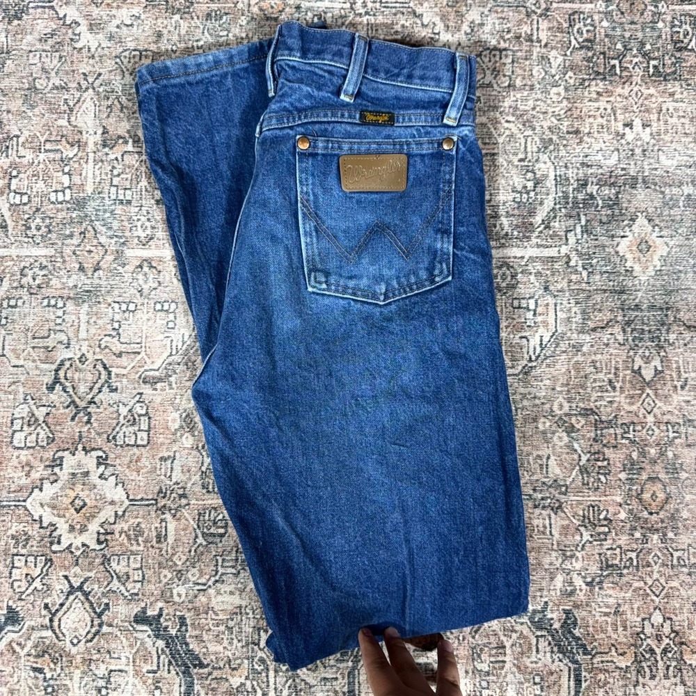 Wrangler 13mwz Cowboy Cut Jeans Mens 31x32 Blue Denim Straight Faded Workwear